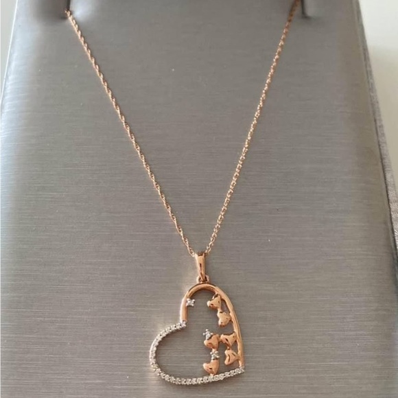 Elegant 10K Rose Gold and Diamond Necklace - Picture 1 of 3